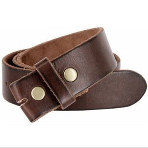 Genuine leather snap on belt brown all sizes